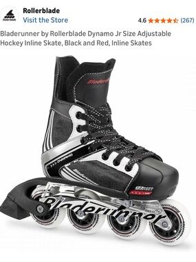 Rollerblade Bladerunner Dynamo Jr Adjustable Kids Inline Skates - Black and Red